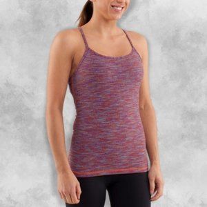 Lululemon Power Y Tank Top Striped Racerback Built in Bra Slim Fit Multicolor 8